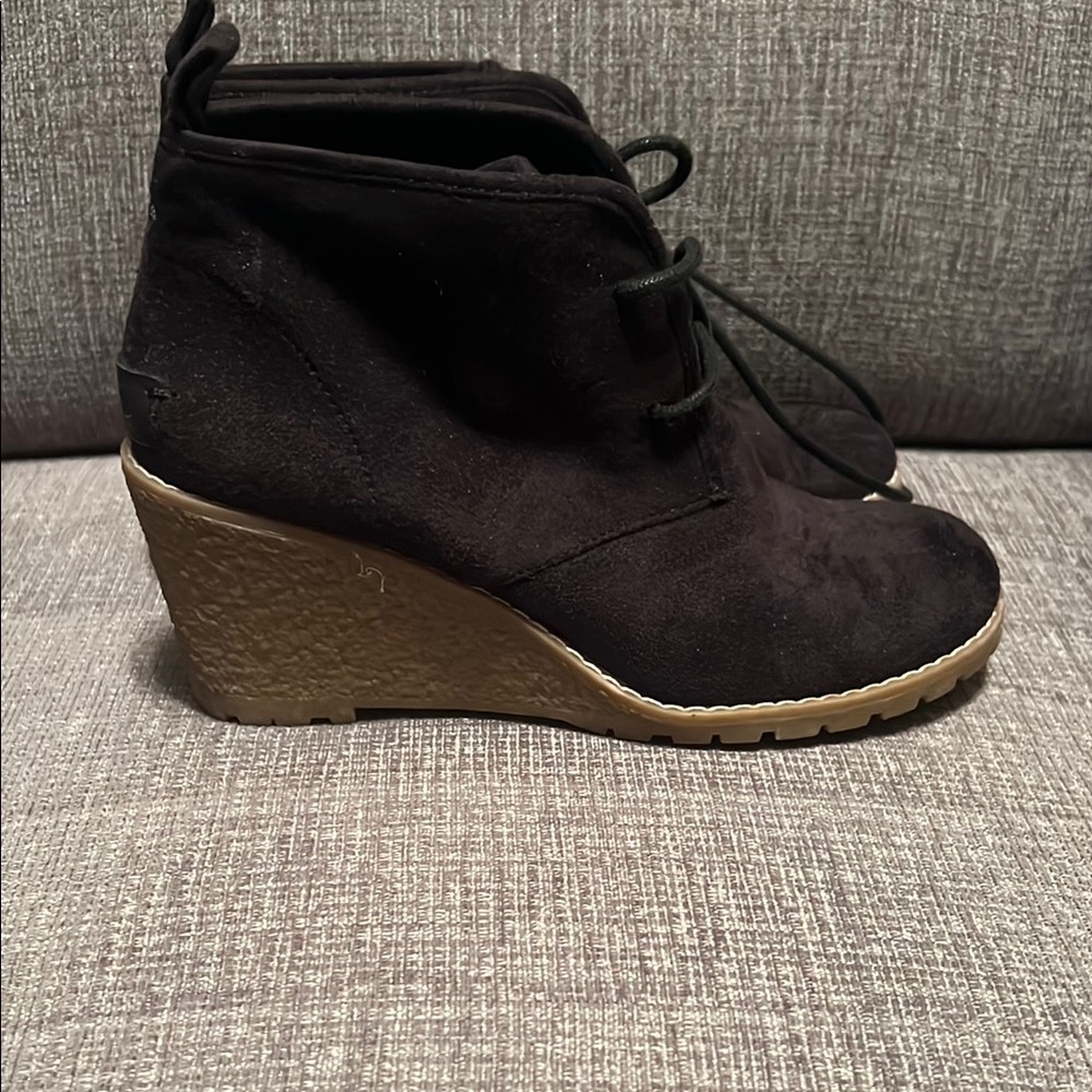 Black Wedge Ankle Boots